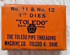 TOLEDO Pipe Threading No 11 & No 12 1&Prime; DIES In Box