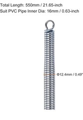 2pcs PVC Spring Tube Bender 12.4mm OD 550mm Long PVC Bender Pipe Bender Silver