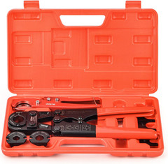 Icrimp Pex Pipe Crimping Tool Kit for 3/8,1/2,3/4,1-Inch Copper Ring with Free G