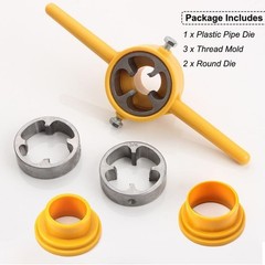 6Pcs PVC Thread Maker Tool Pipe Threader Plumbing Tool Kit Plastic Pipe Round&hellip;