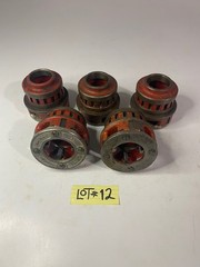 Lot of FIVE (5) RIDGID 1-1/2&Prime; Die-Head Pipe Threaders (USED) 12R