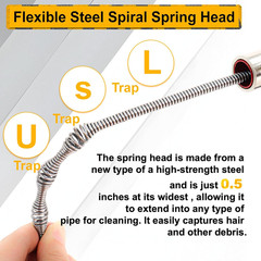 Drain Auger 50FT, Drain Snake with Drill Adapter, Plumbing Snake Clog Remover Us