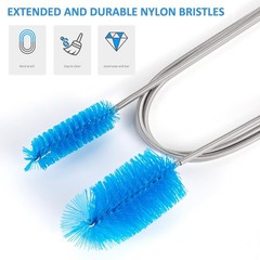 66 Inch Long Drain Brush Double Head Hose Pipe Cleaning Brush with Straw Brush