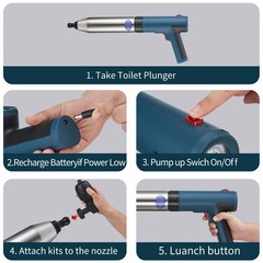 Battery Powered Electric Toilet Plunger,Plunge Blaster,Powered Plunger,High P&hellip;