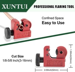 Brake Line Flaring Tool Kit, 3/16&Prime;-5/8&Prime; Double & Single | 7 Adapters, Red Sto&hellip;