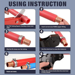 Icrimp Rachet PEX Pipe Cinch Tool for Stainless Steel Clamps Meet ASTM 2098 Clam