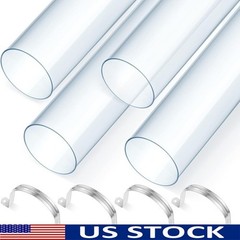 4 Sets Dust Collection Clear PVC Pipe 4 x 36 Inches Long Rigid Clear Tube