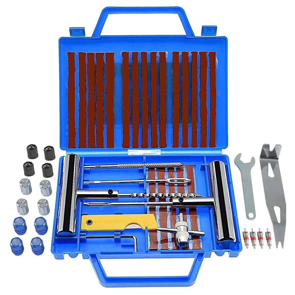Tire Repair Kit,46pcs Heavy Duty Tire Plug Kit, With Universal Tire Pat