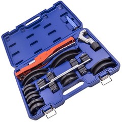 HVAC Ratcheting Pipe Tube Bender Tool Kit 1/2&rdquo; 1/4&Prime;-7/8&Prime; 90&deg; Bending 7 Dies