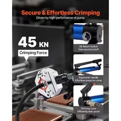 Hydraulic Hose Crimper, 14.2 in. Rubber Hydra-Krimp AC Hose Crimper Kit with 7 D