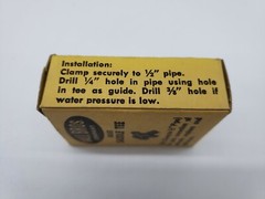 SALL BROS Brass Saddle Tee Mdl #25 (1/2 X1/2) Clamp to 1/2&Prime; pipe &ndash; New Old Stock