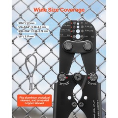 Uimoso Steel Wire Rope Crimping Tool 3/64&Prime;-1/8&Prime; with Metric & Imperial Markings