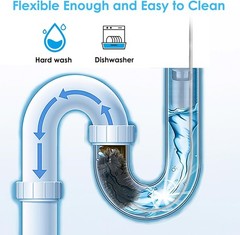 2 Pcs Flexible Drain Pipe Cleaning Brush, 36&Prime; Extra Long Double Ended Nylon Bris