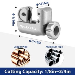 WORKPRO 3 Pieces Tubing Cutter Set &ndash; Pipe with 1/8&rdquo;-1-1/4&rdquo; Cutting&hellip;