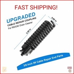 GGTE Upgraded 91037 Cable Repair Coupling for RIDGID Drain Cleaner, 3/8-Inch IW