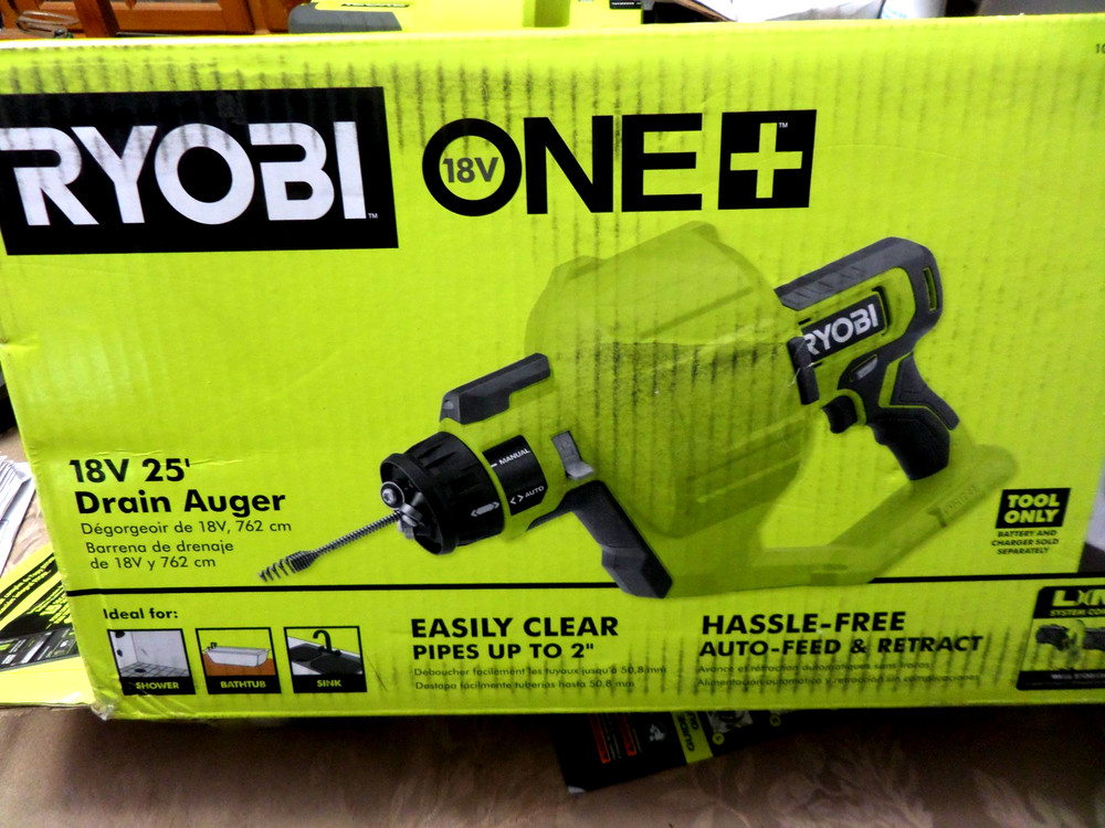 Ryobi PCL456B ONE+ 18V Cordless 25&prime; Drain Auger (Tool Only) Tested working