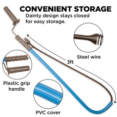 Supply Giant 3 Ft Toilet Auger Snake for Unclogging Toilets