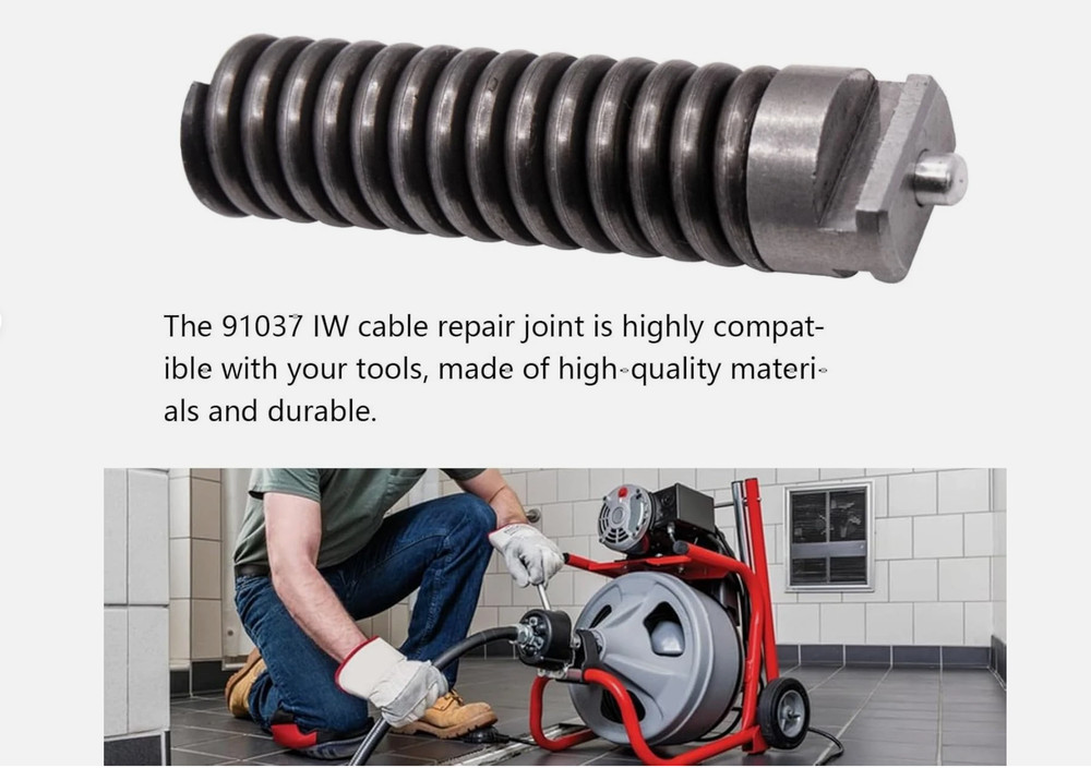 3/8-Inch IW Cable Repair Coupling for RIDGID Drain Cleaning C Tools