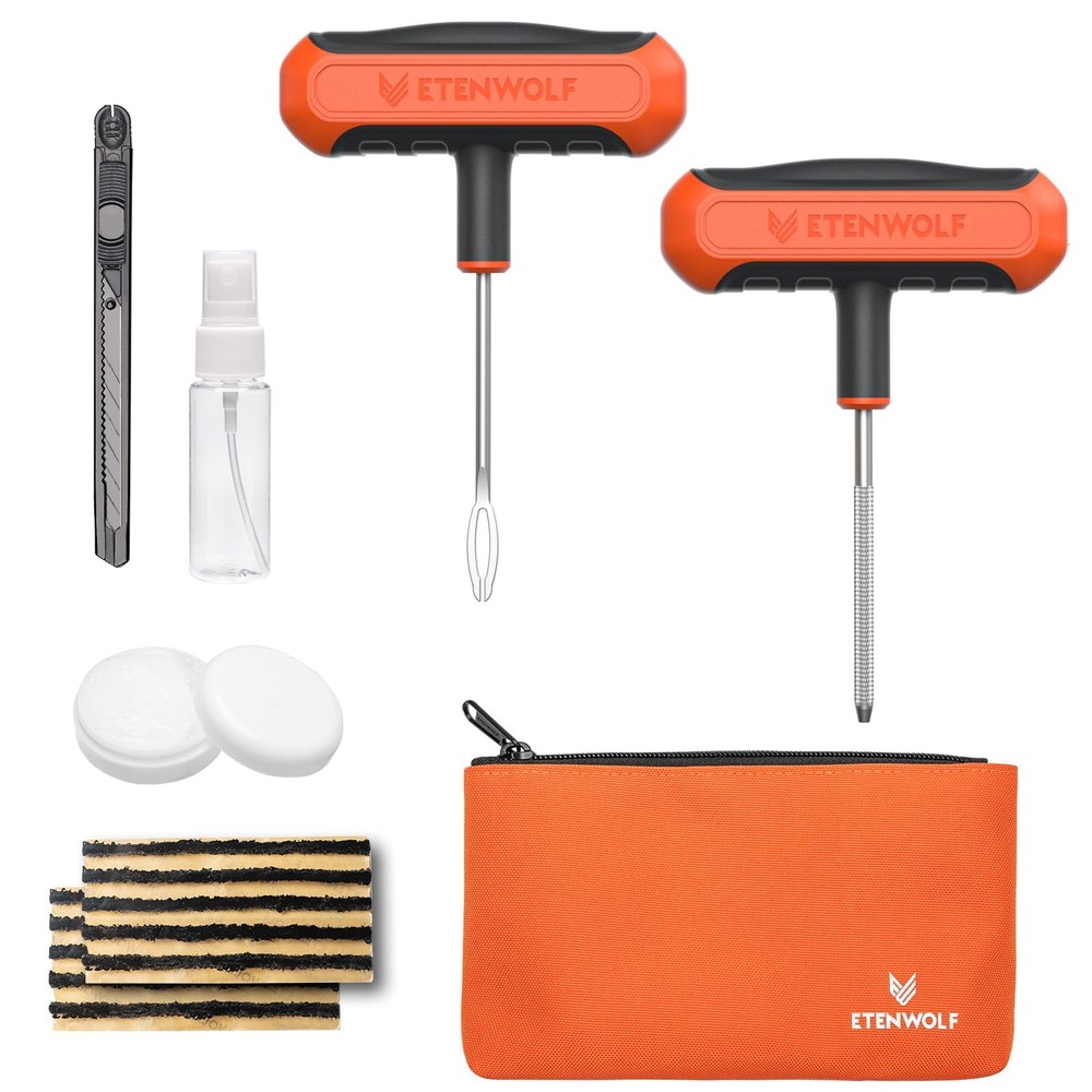 Flat Tire Repair Kit with Plugs 16 Pcs, Heavy Duty Tire Plug Kit for Car, Mot&hellip;
