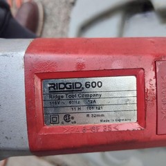 RIDGID 600 115V Electric Pipe Threader Power Drive W/ Clamp Case Germany