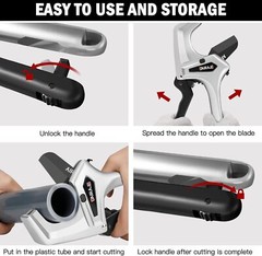 Ratchet PVC Pipe Cutter Heavy Duty,Cuts up to 3 Inches,PVC Cutter with One-Click