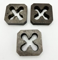 Set Of 3 Reed 3/8&rdquo; Pipe Die 1S 2-1/2&rdquo; x 2-1/2&rdquo; Block Pipe Threader