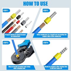 Ferrule Crimping Tool Kit with 1800PCS Wire Ferrules Kit Wire End Terminals & Cr