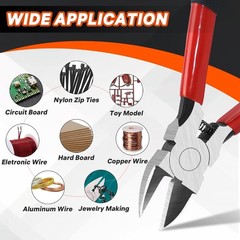 2PCS Heavy Duty Wire Cutters Set, 5 inch & 6 inch Electrical Diagonal Cutting Pl