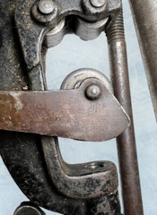 Antique MARK MFG CO. 36&rdquo; Pipe Threader + Original Box Wrench & Pipe Cutter No. 1