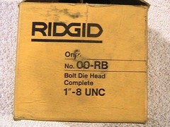 Ridgid 00-RB 1&Prime;-8 Bolt Die