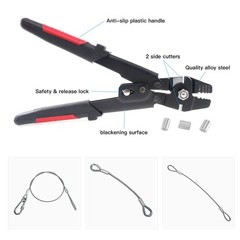 Glarks Up To 2.2mm Wire Rope Crimping Tool 1.2mm, 1.5mm, 2mm, Red;black