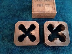 VTG SEARS CRAFTSMAN 5510 1/4-R and 1/2-NPT Plumbing Tool Pipe Dies USA.