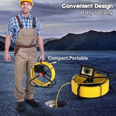 Professional Waterproof 150FT Drain Inspection Camera with Built-in LED and DVR
