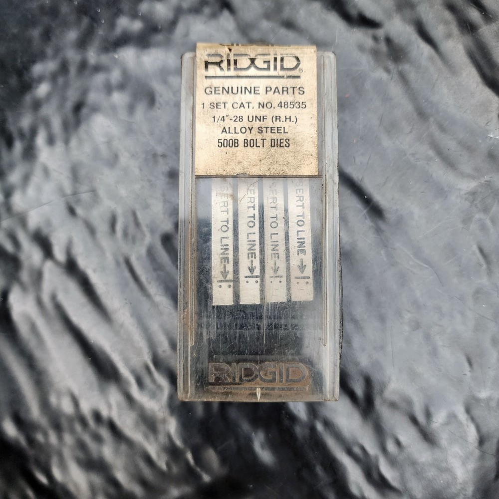 RIDGID 48535 500B Bolt Dies 1/4&Prime;-28 UNF RH Threader Set Alloy Steel Genuine🔧