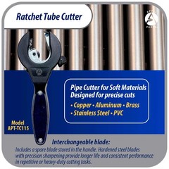 Appli Parts APT-TC115 Ratcheting Tube Cutter 5/16 a 1-1/8 in (8 a 29 mm) for Cop