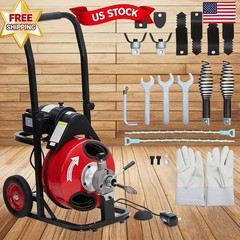 Electric Drain Cleaner Machine, 75Ft x 1/2 Inch Heavy Duty Sewer Snake Auger