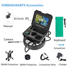 10.1&Prime; 50M Pipe Inspection Camera with 512HZ Locator Meter Counter Keyboard Input