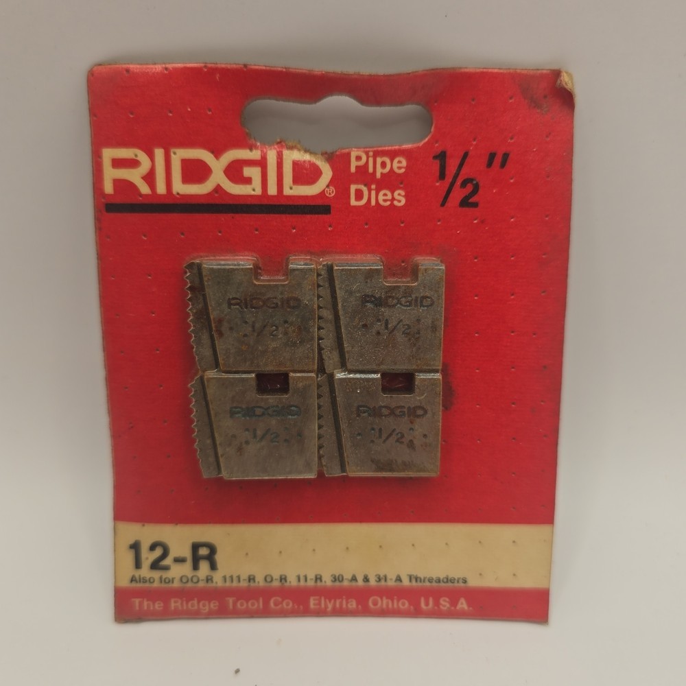 Set RIDGID 1/2&rdquo; NPT Die head thread dies 12-R dies #1,#2,#3,#4 NOS old pack USA