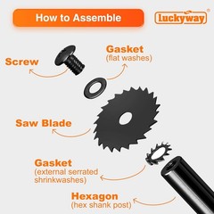 Luckyway Inside Pipe Cutter for Drill and Angel Grinder, Including Diamond Grit