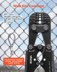 VEVOR Crimping Tool 3/64&Prime; &ndash; 1/8&Prime; Steel Wire Rope Crimper Metric Imperial Marking