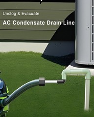 Durable AC Drain Line Unclogger with Wet/Dry Vacuum Attachment &ndash; 6 x 3 Inches