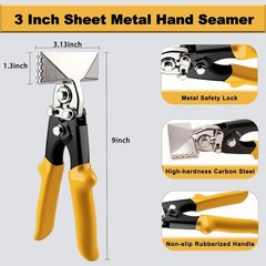 3&Prime; Sheet Metal Bender Hand Seamers Sheet Metal Straight Jaw Metal Bending Pliers