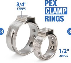 Icrimp PC-PC02KIT PEX Clamp Crimping Tool Kit with 1/2 Inch(20 Pack) and 3/4 Inc