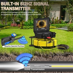 30m Pipe Inspection Cameraw/ 512hz Transmitter Meter Counter 9&Prime; Monitor IP68