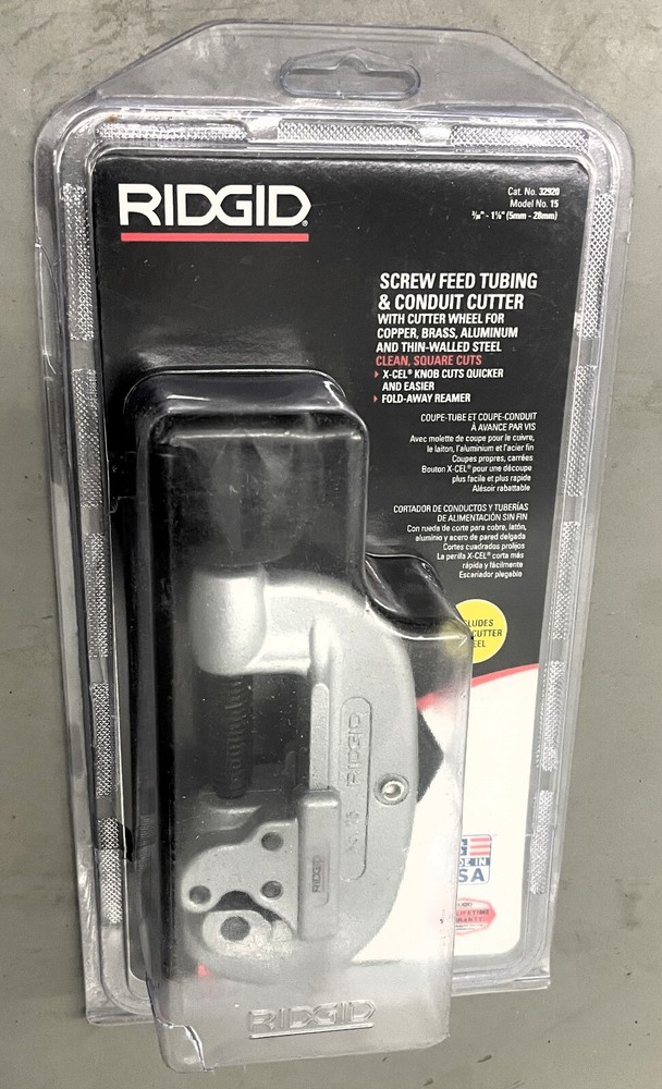 RIDGID 15 32920 3/16-1-1/8&Prime; COPPER SCREW FEED TUBING PIPE CUTTER & BONUS BLADE
