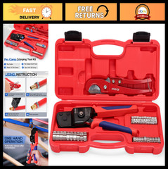 One-Hand PEX Crimping Tool Kit, 20 1/2&Prime; & 10 3/4&Prime; Clamps, Pipe Cutter Included