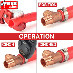 KIT-1096D PEX Clamp Tool Kit for 3/8 to 1 Inch PEX Cinch Clamps, with 20Pcs 1/2