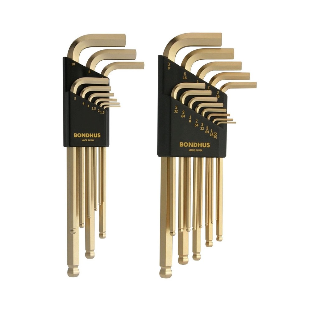 Bondhus 20899 Inch/Metric GoldGuard Plated Ball EndL-Wrench Dou&hellip; FAST USA SHIP