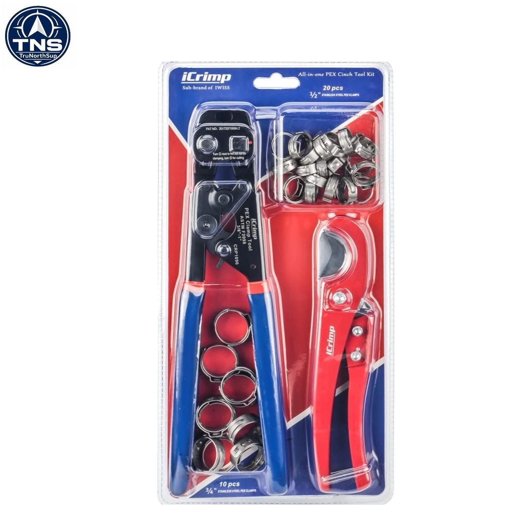 PEX Cinch and Remove Tool Kit with Pipe Cutter 1/2 and 3/4 Inch Clamps Stainl&hellip;