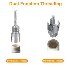 3x PVC Pipe Internal External Thread Cutter Tool Kit 1/2&Prime; 3/4&Prime; + Step Drill Bit